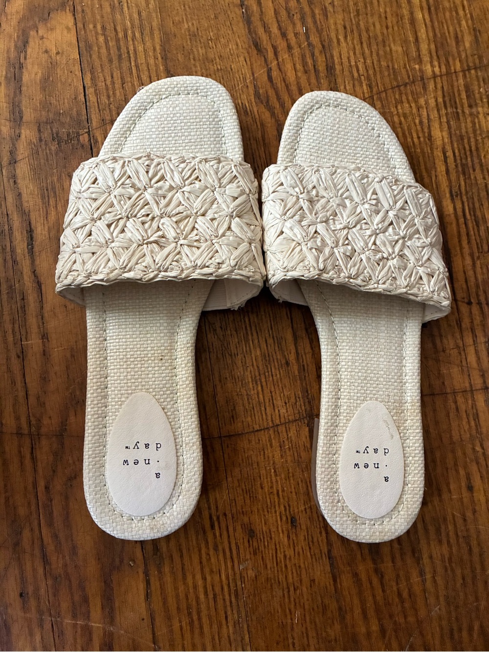 a new day Cream Woven Slide Mules